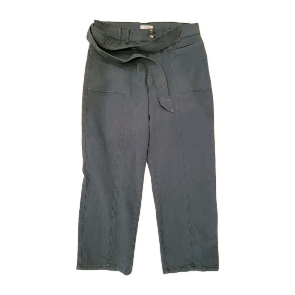 Kensie jeans With Fabric Belt: High Rise Wide Leg, Green Wash Women's 14‎ / 32